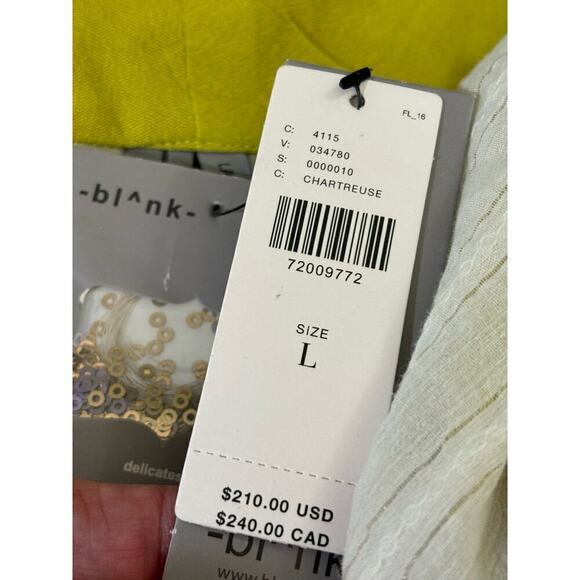 Bl^nk London Karie Sequined Kimono, chartreuse, large, NWT, sparkly, whimsical - Picture 7 of 8